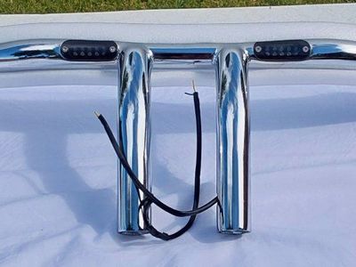 New Chrome Motorcycle Handlebars with Integrated LED Turn Signals, T-Bar Design