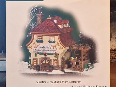 Dept 56 Alpine Village "Schultz's-Frankfurt's Wurst Restaurant " #799904 - 2007 !!!NEW IN BOX!!!