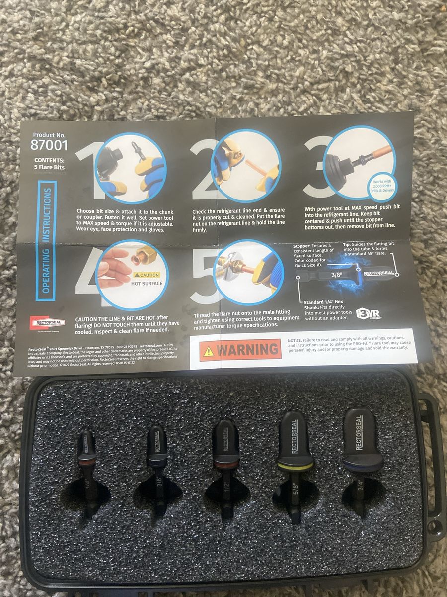 RectorSeal PRO-Fit Flare Bits Set - 5 Flare Bits with Case (Product No. 87001)