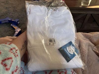 Gerber Baby Girl White Velour Terry Sleep 'N Play Pajamas Size 1 (35-39 lbs)
