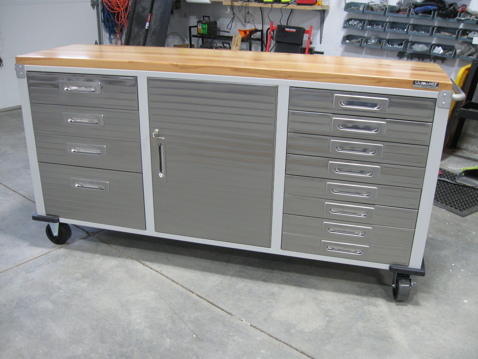 New Seville Classics UltraHD Granite 12-Drawer Locking Rolling Toolbox Workbench, 77" x 20" x 37.5"