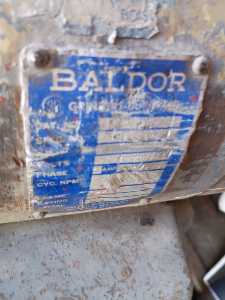Baldor Industrial Grinder with Pedestal Stand - Heavy Duty Shop Tool