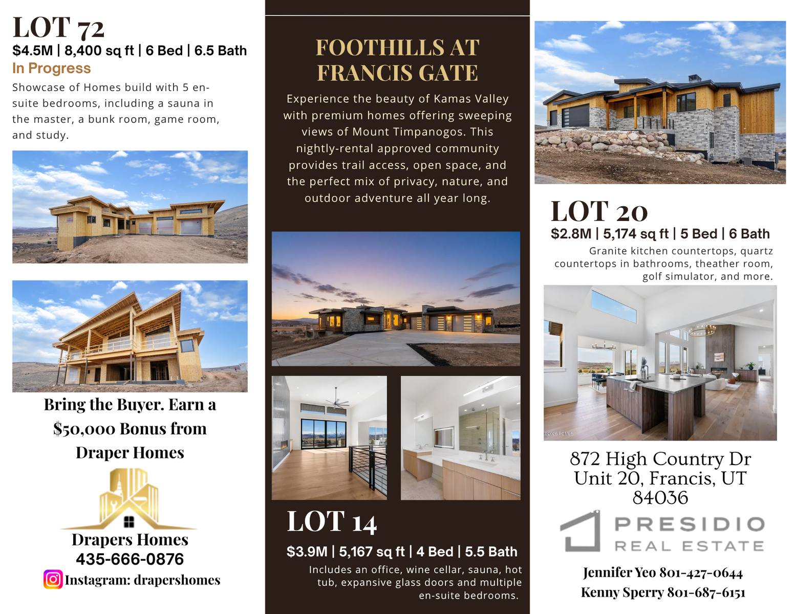 Luxury Homes - Starting at $2.8M in Foothills at Francis Gate