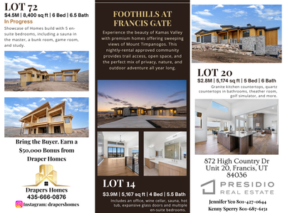 Luxury Homes - Starting at $2.8M in Foothills at Francis Gate