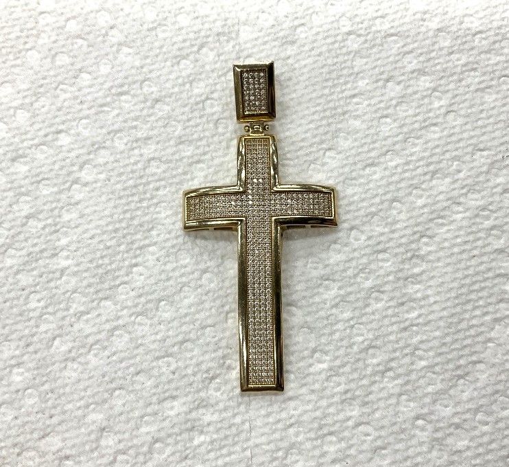 Yellow Gold CZ Cross Pendant 11.9g/14kt
