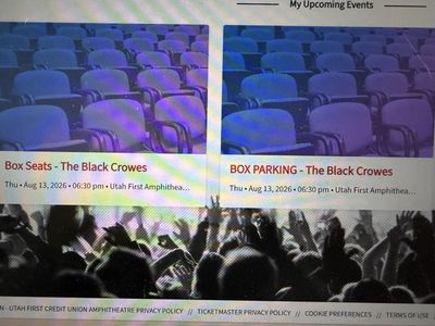 The Black Crowes Concert Tickets - Box Seats & VIP Parking (Utah First Amphitheatre)