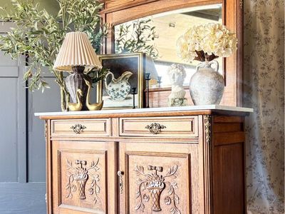 *FREE DELIVERY* Antique Marble & Oak Buffet/Dresser