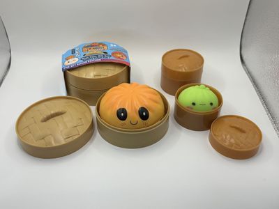 Viral squishy dumplings, small dumplings with basket, squishy cubes