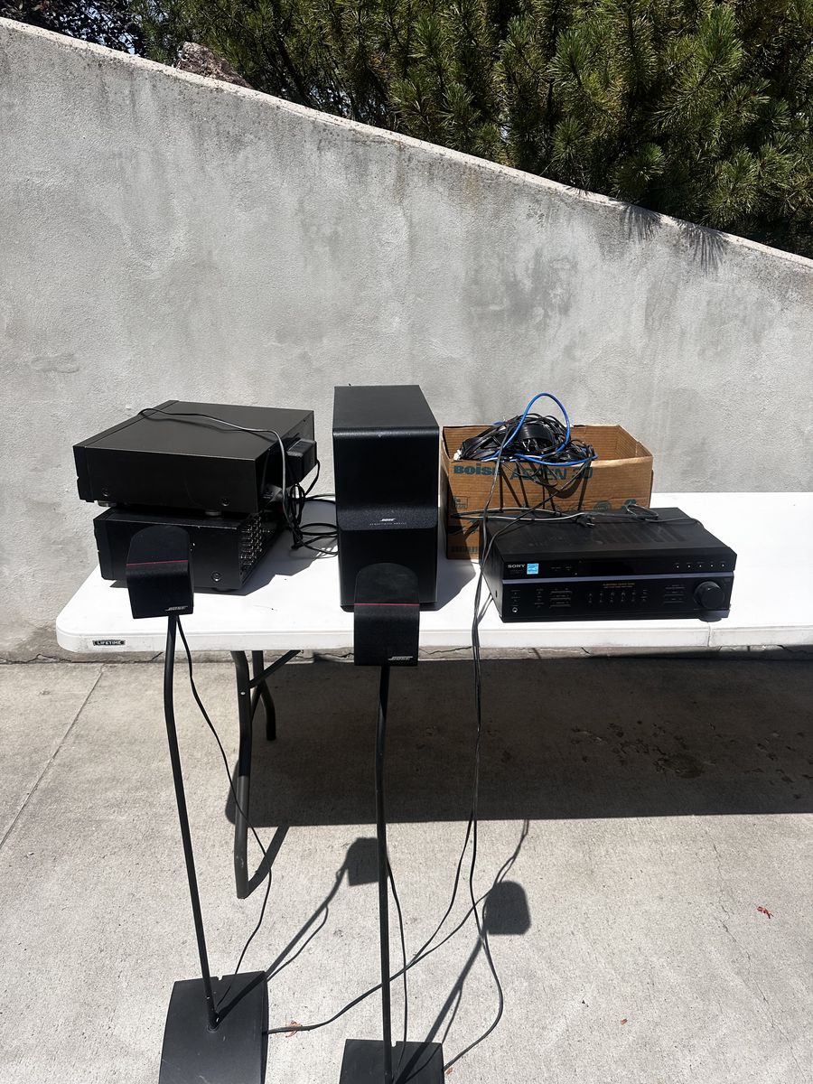 Bose Acoustimass 6 Series II Home Theater Speaker System with Sony Receiver & Stands