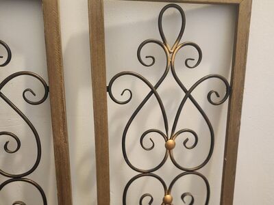 25.5in Iron Metal Scrollwork Pillar Candle Holders