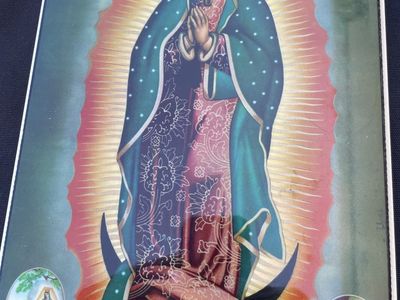 Vintage Our Lady of Guadalupe Wooden Plaque Wall Hanging - Religious Art Decor