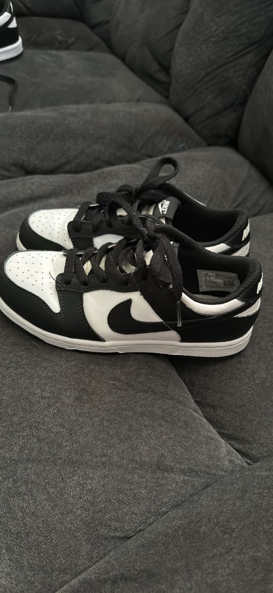 Nike Dunk Low Panda Black White Youth Sneakers size 3y