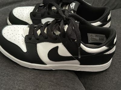 Nike Dunk Low Panda Black White Youth Sneakers size 3y