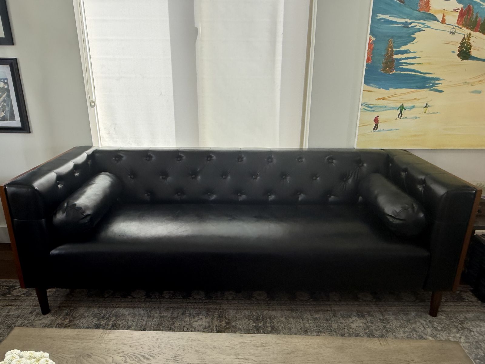 Mid century modern vegan leather for sale