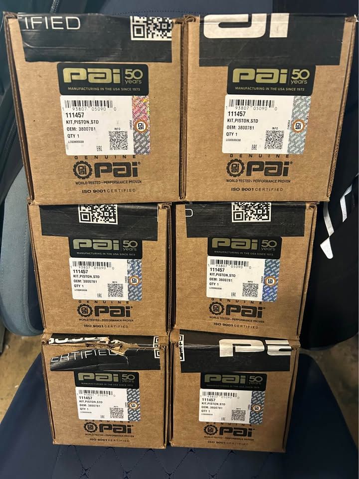 2nd gen 5.9 liter Cummins pistons and rings. Standard size. All 6.