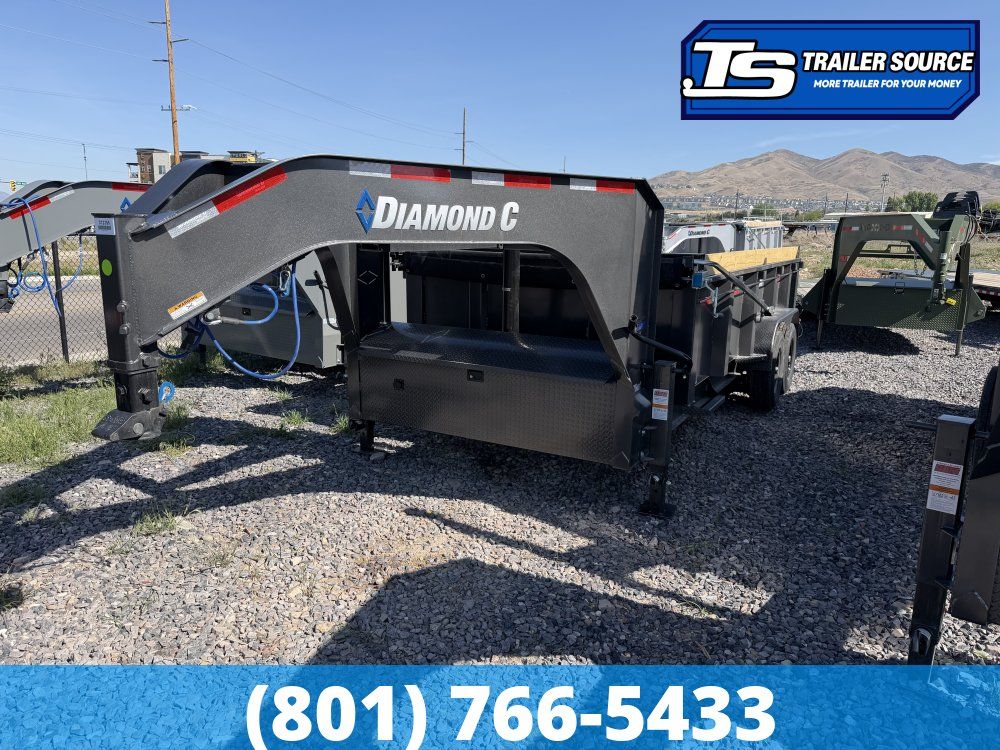 7x16 Diamond C LPT-GN 207 Gooseneck Dump Trailer - 32" Sides - 15.5K GVWR - 14 Ply Tires, Board Brackets