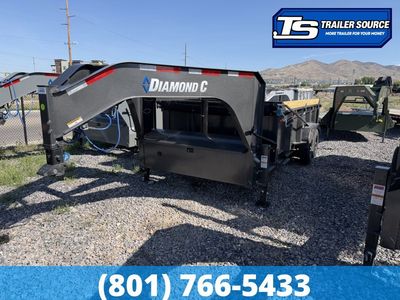 7x16 Diamond C LPT-GN 207 Gooseneck Dump Trailer - 32" Sides - 15.5K GVWR - 14 Ply Tires, Board Brackets