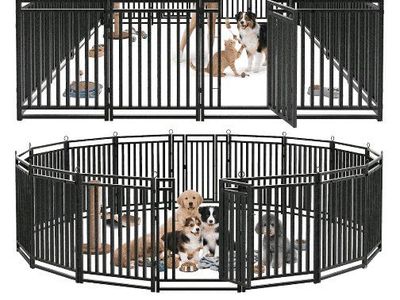 Easy-Install Black Metal Pet Playpen/Exercise Pen for Dogs & Other Pets