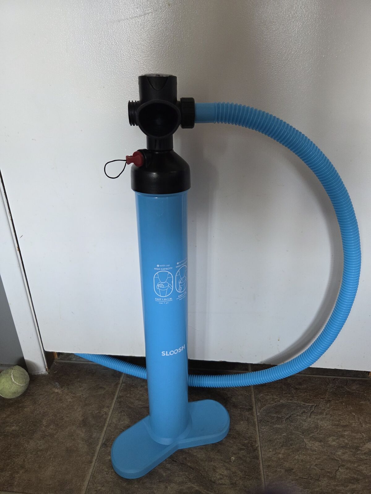 Sloosh Dual Action Hand Pump designed for inflatable stand-up paddleboards
