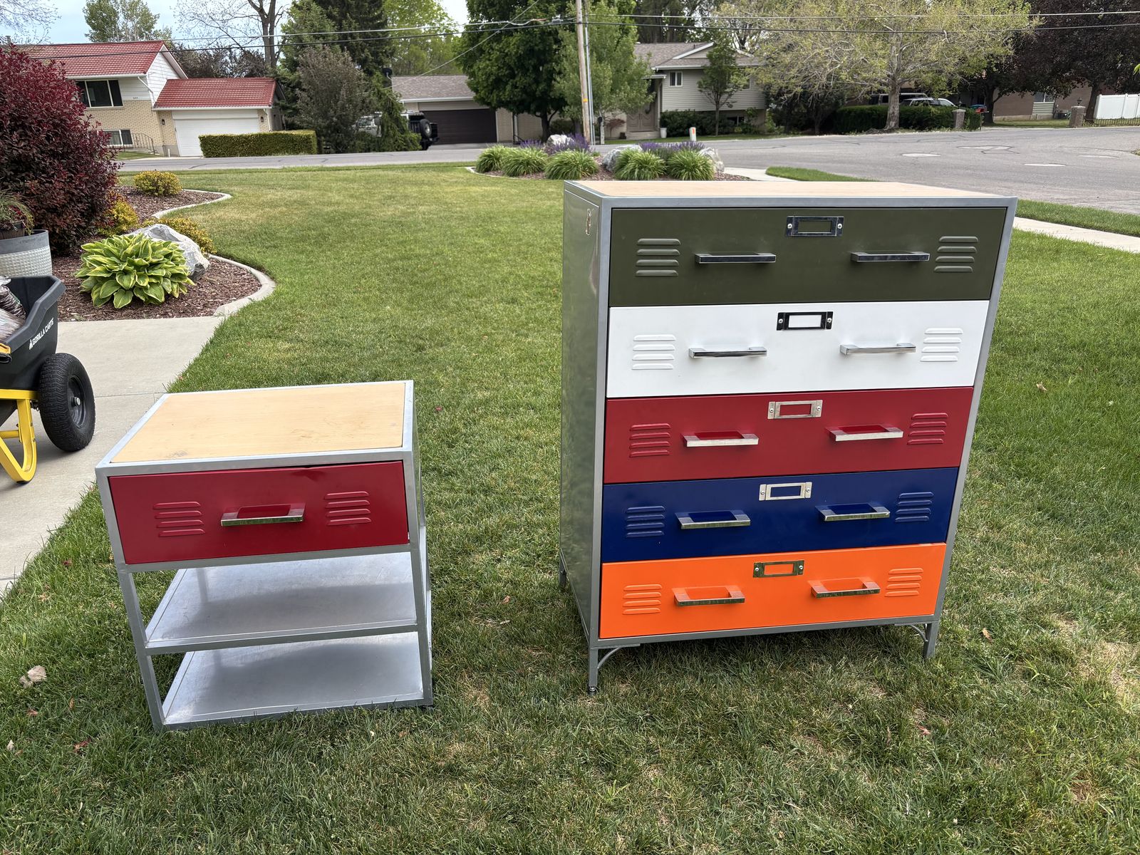 Metal Locker-style Dresser and Nightstand