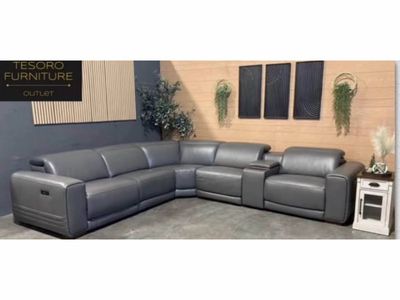KARSON LEATHER RECLINER SECTIONAL WE OFFER DELIVERY