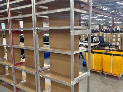 Aluminum storage shelves