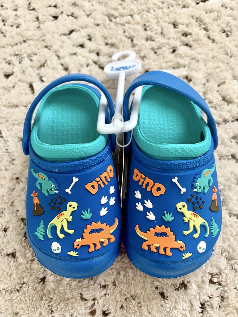 Blue Dinosaur Crocs - Toddler Size 8
