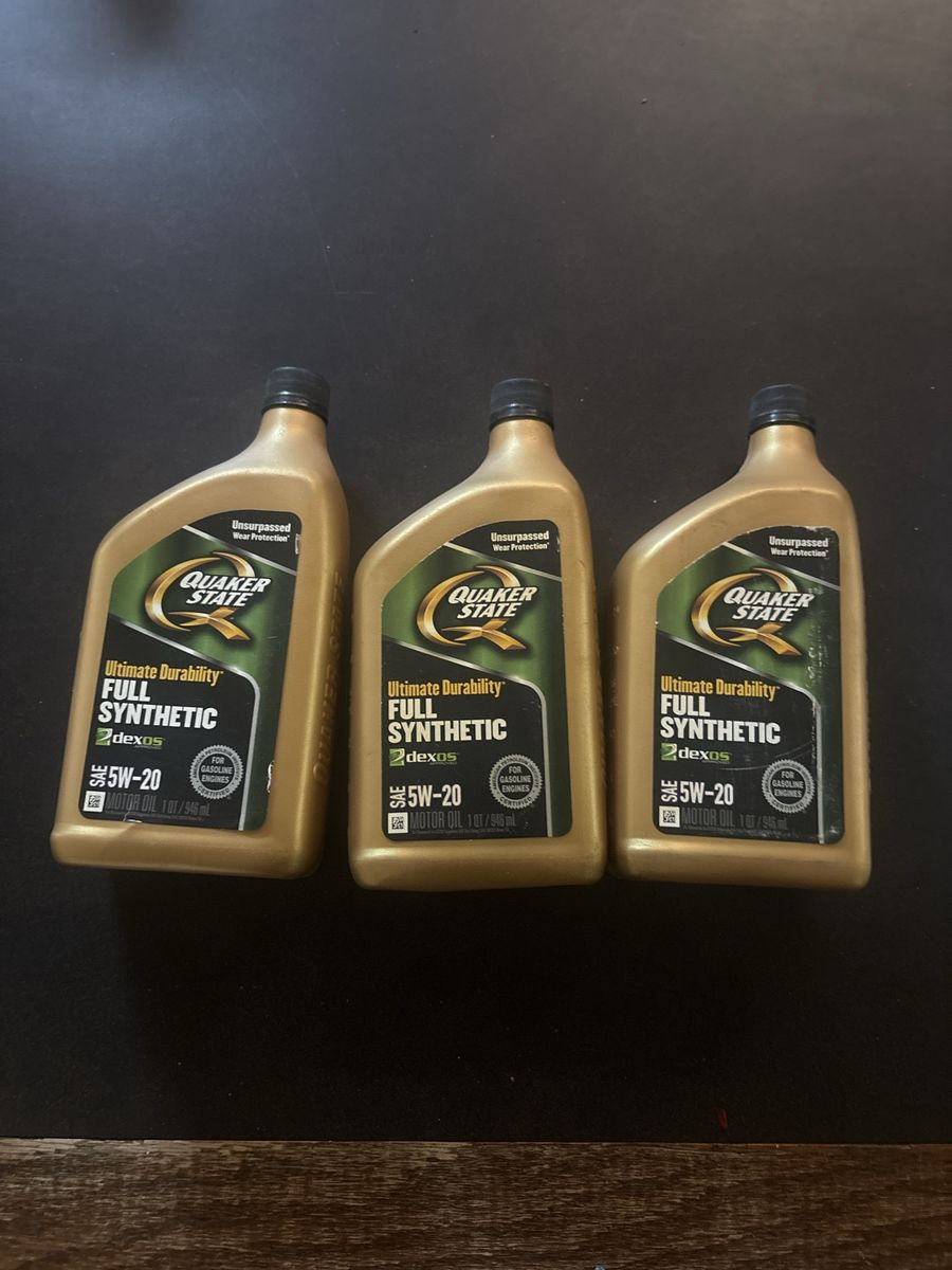 Quaker State Ultimate Durability Full Synthetic SAE 5W-20 Motor Oil 1 Qt (3 Pack)