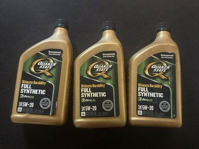 Quaker State Ultimate Durability Full Synthetic SAE 5W-20 Motor Oil 1 Qt (3 Pack)