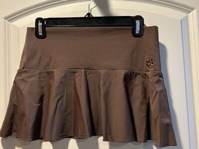 New Hapari Brown Ruffle Swim Skirt Medium