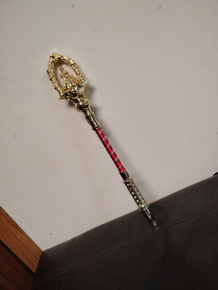 Light-Up Toy Scepter Wand Gold and Red Costume Prop