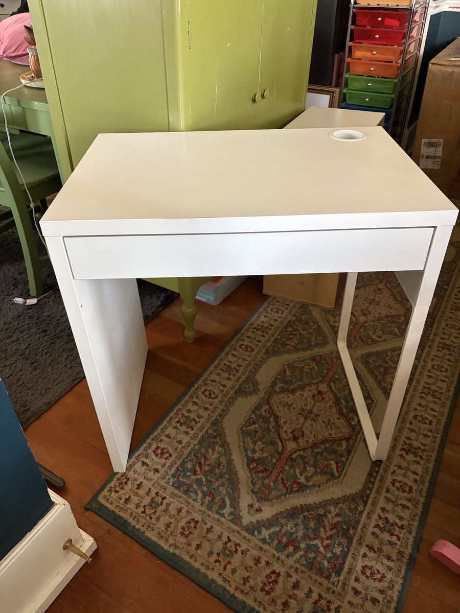 IKEA MICKE White Writing Desk with Drawer and Cable Management