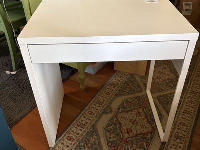 IKEA MICKE White Writing Desk with Drawer and Cable Management