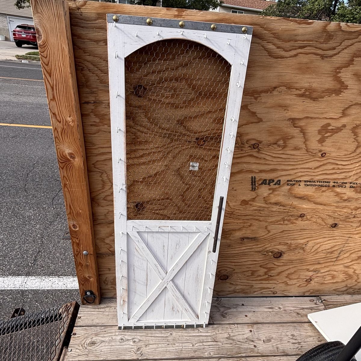 Rustic White Jewerly Holder Faux Door