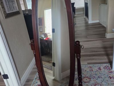 Oval bedroom mirror