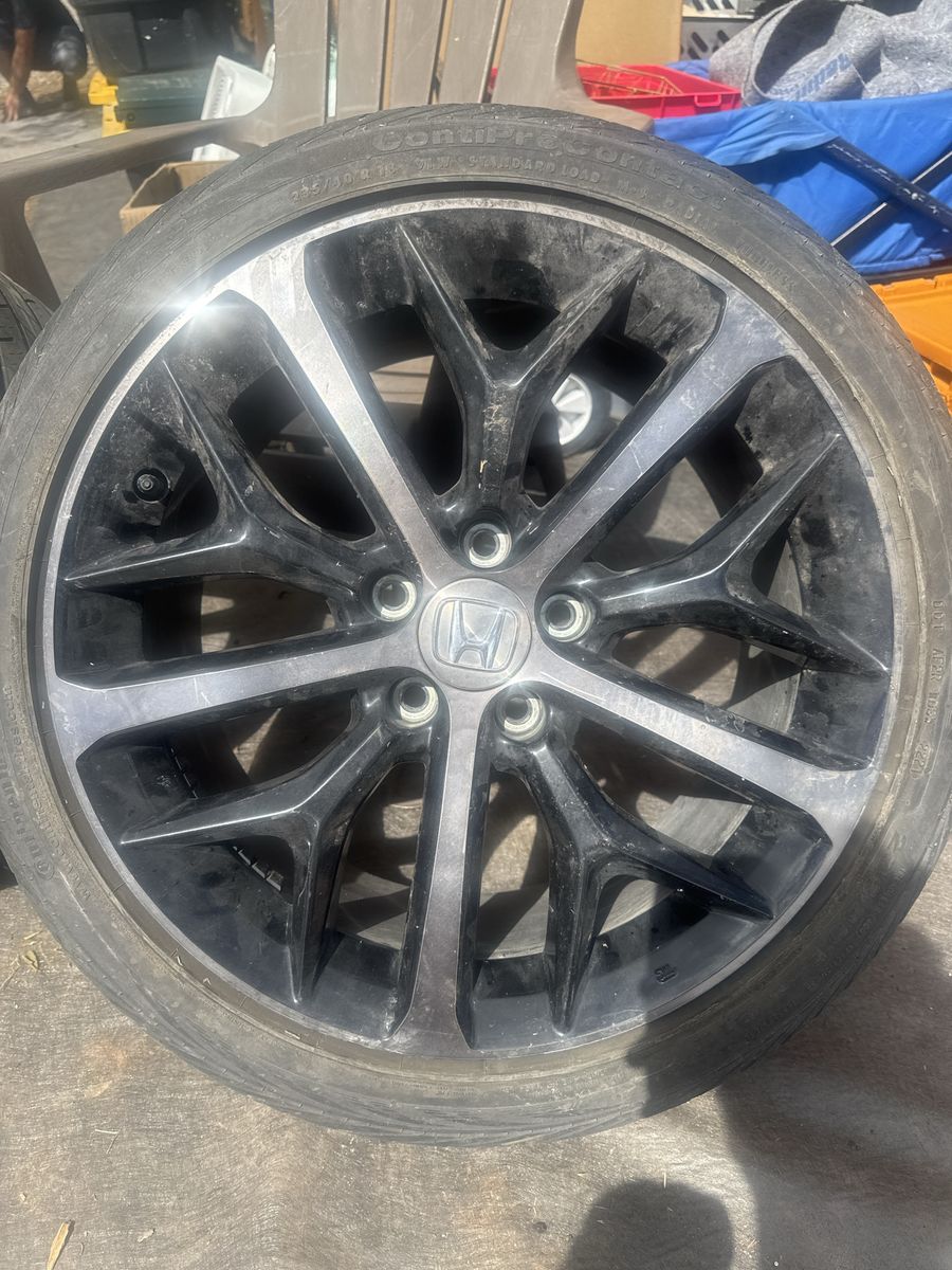 2 OEM Honda 18 Inch Alloy Wheels and Tires Set
