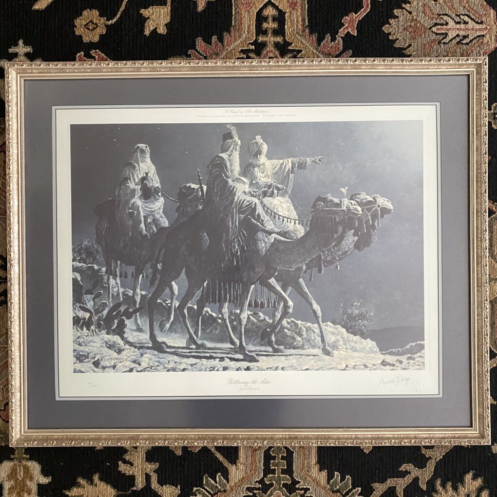 Large Signed Arnold Friberg Following The Star COA