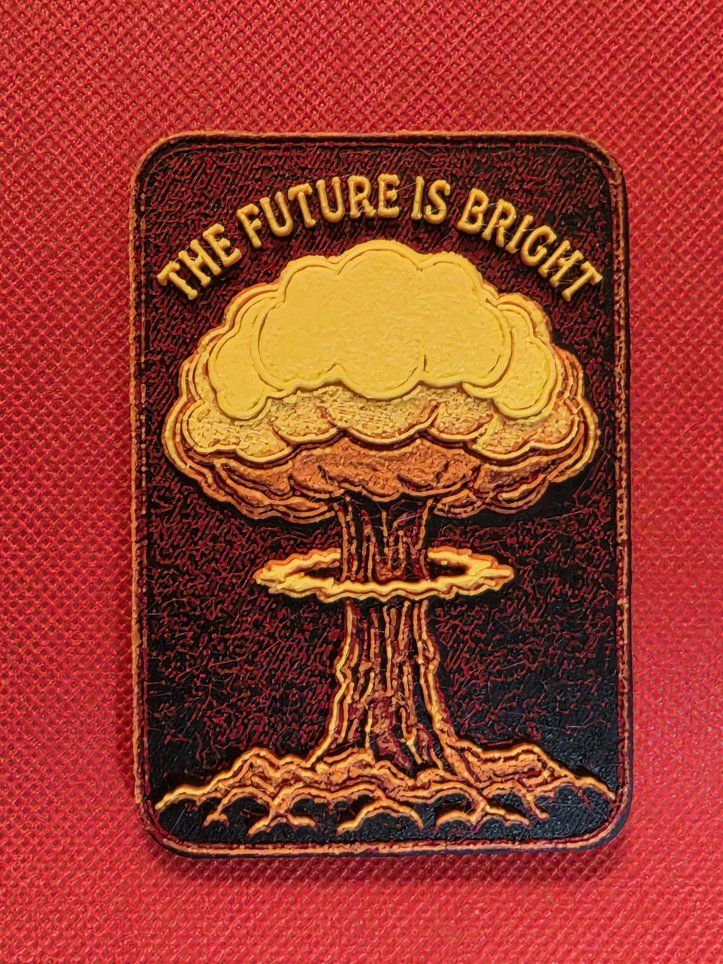 The Future Is Bright 3D Printed Tactical Morale Patch -  Nuclear Mushroom Cloud