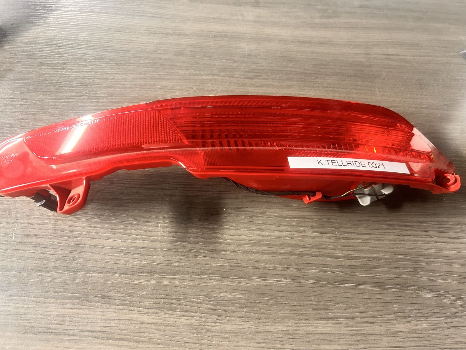 Kia Telluride  Driver Side Rear Bumper Reflector