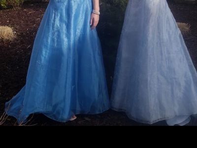 Morgan And Co Blue Formal Prom Dress Dark Blue Size 7/8. Light Blue Size 5/6