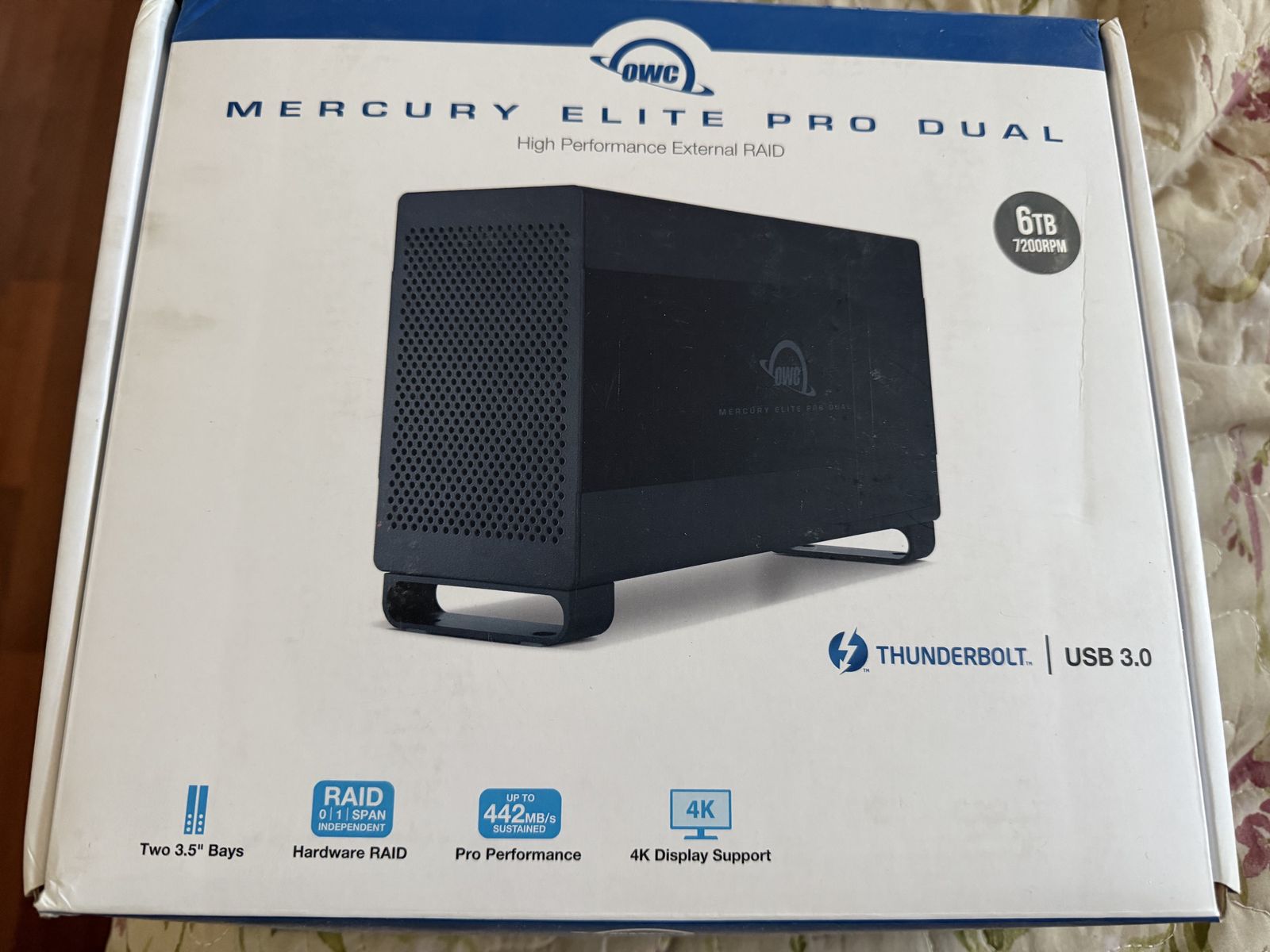 OWC 6TB Mercury Elite Pro Dual Thinderbol and USB RAID external hard drive
