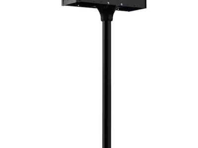 US Mail Medium Capacity Black Mailbox with Post - USPS Approved