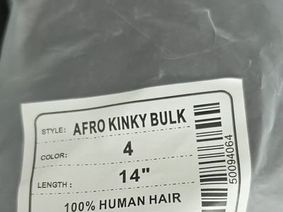 Afro Kinky Bulk 100% Human Hair 14" Length, 3 different colors 4 packages total