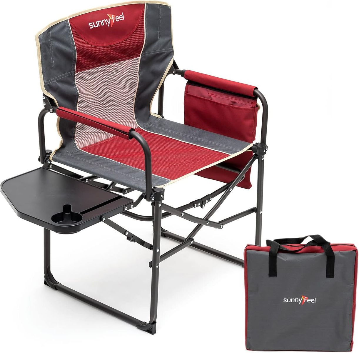 SUNNYFEEL Camping Directors Chair with Side Table