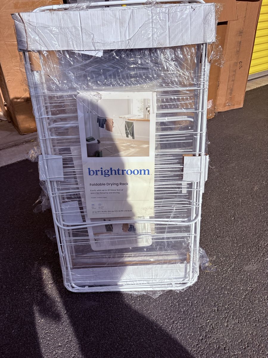 Brightroom Foldable Drying Rack White Powder-Coated Metal