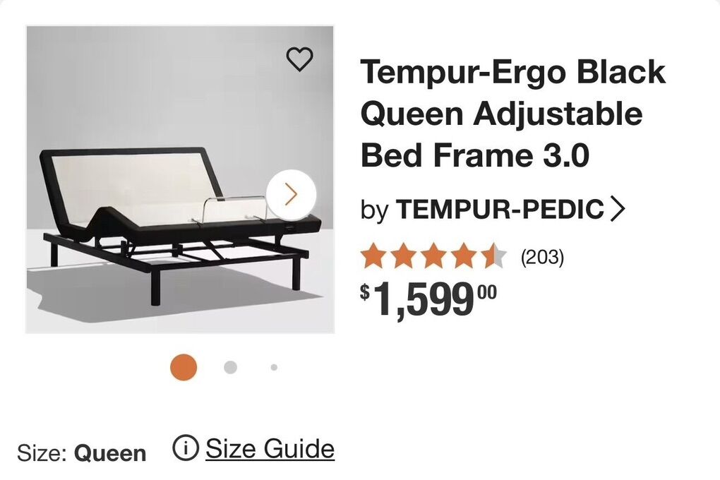 QUEEN Tempurpedic Morotized Bed Frame: Save $1200