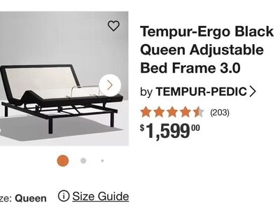 QUEEN Tempurpedic Morotized Bed Frame: Save $1200