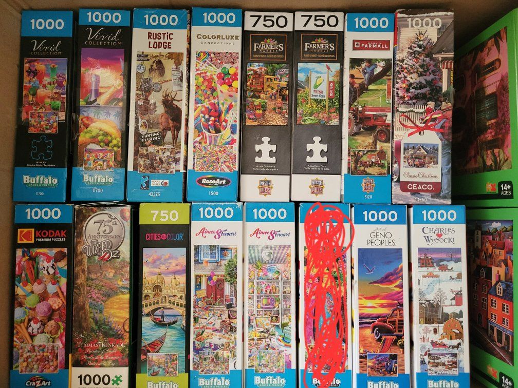 Jigsaw Puzzles - Prices vary. Used Beachy, Colorful