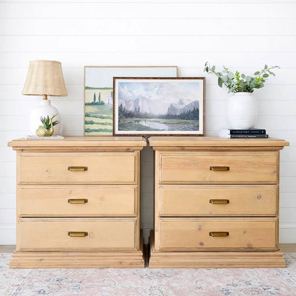 Modern Minimalist Boho Style 3 Drawer Dresser Nightstands | Modern Boho Nightstands Drawers