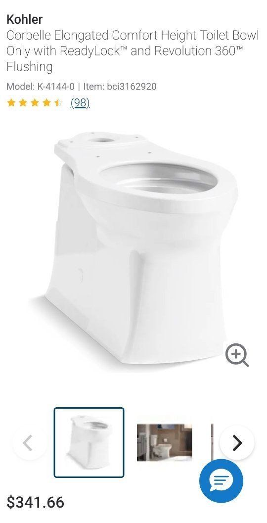 Kohler Corbelle Elongated Toilet Bowl K-4144-0